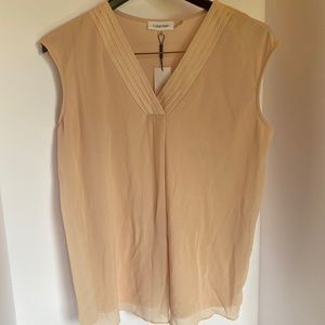 Lined sleeveless pale pink size S Calvin Klein